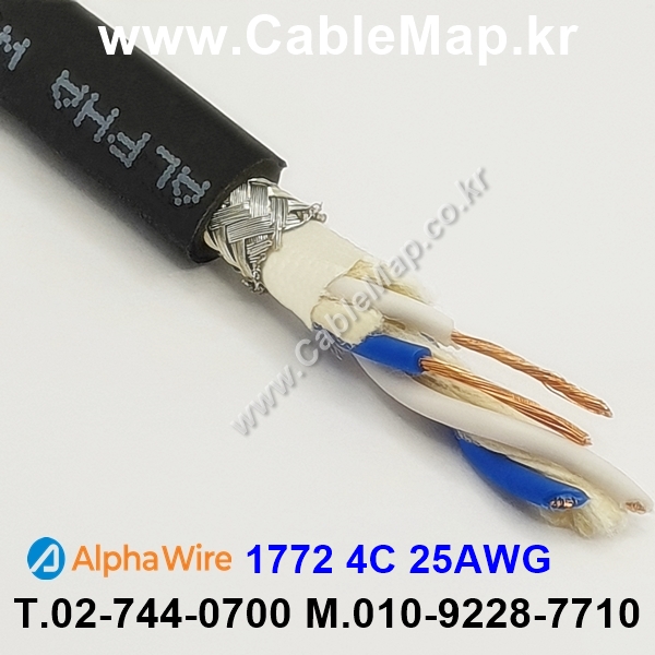 AlphaWire 1772, Black 4C 25AWG 알파와이어 300미터