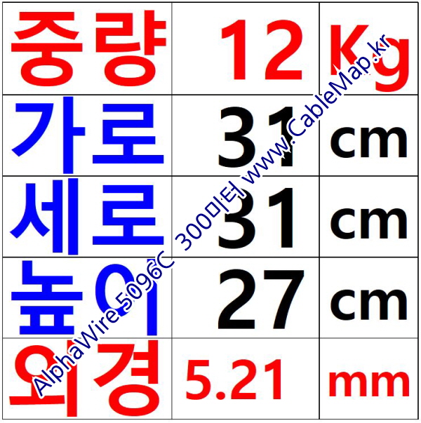 AlphaWire 5096C, Slate 6C 24AWG 알파와이어 300미터