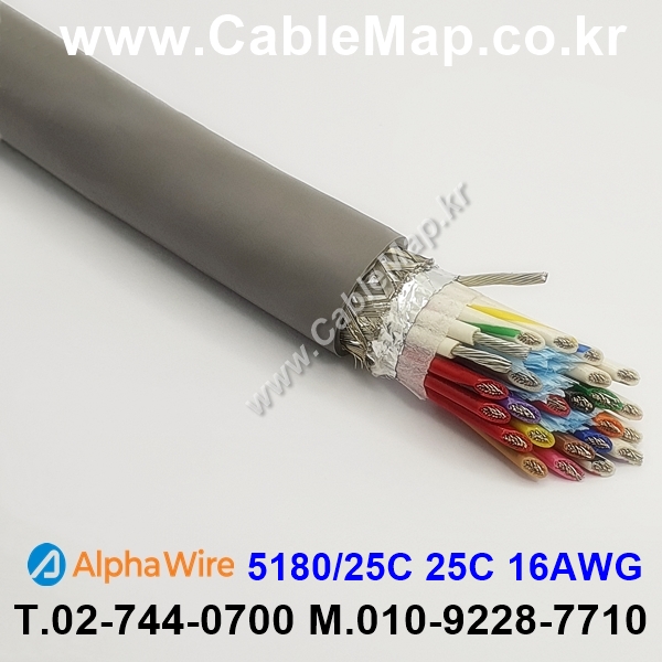 AlphaWire 5180/25C, Slate 25C 16AWG 알파와이어 150미터