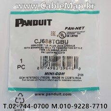 PANDUIT CJT688TGBU, 카테고리 6 RJ45 UTP 28 AWG Mini-Com™ 잭, 청색.